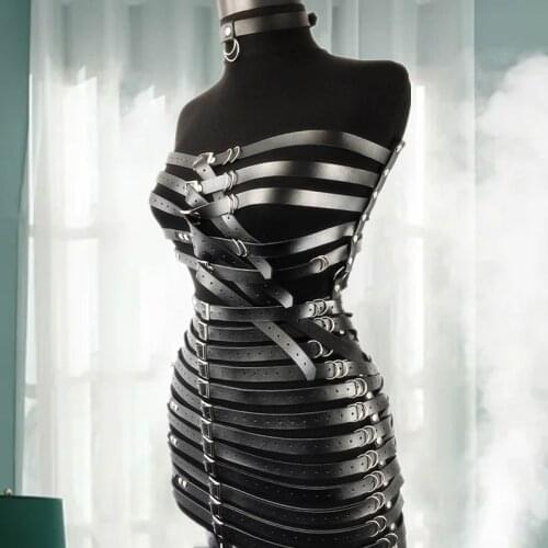 B.CYQZ Female Garter Belt Hot Sale Carnival Punk Costume Gothic Pu Suspender Cage Bondage Belt Fashionable Womens Clothing Hot