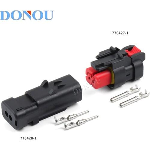 1set car waterproof connector excavator engine fuel injector sensor male and female plug 776428-1/776427-1
