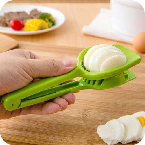 1PC Plastic Green Kitchen Stainless Steel Cooking Tool Egg Mushroom Fruit Slicer With Long Handle Kitchen Tool Useful 150gA