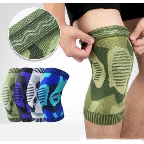 1 PCS Knitted Knee Sleeves Brace Camouflage Squat Volleyball Knee Protectors Elastic Compression Leg Warmers Anti-Slip