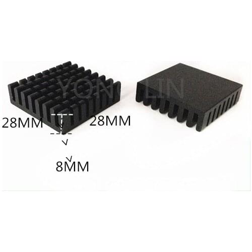 10pcs heatsink 28*28*8mm High Power CPU Aluminium Radiator Heatsink For Plastic IC Packages and PCB