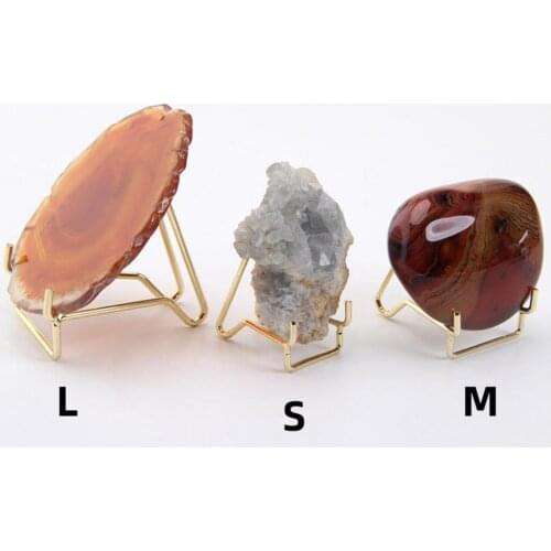 3PCS Metal Arm Display Stand Easel for Gemstone Mineral Home Decor Minerals Fossils Rocks Geode Display Stands Crystals Holder