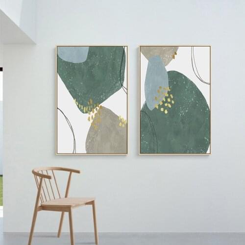 Abstract unique Delineate Canvas Art Celadon Paintings And Prints Wall Art Home Decor Poster For Living Room Bedroom Posters