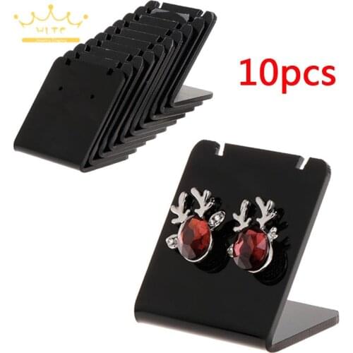 Earrings Display Holder Acrylic Jewelry Rack Ear Studs Storage Organizer Earring Stand Holder L Shape Display 10pcs/lot