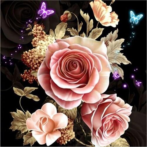 New 5D DIY Full Round/Square Diamond Painting Rose Flower 3D Embroidery Cross Stitch Rhinestone Mosaic Home Dector Art Y490