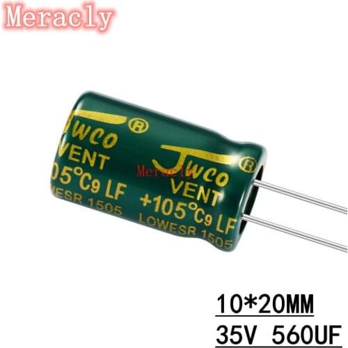 5PCS 35V 560UF Aluminum electrolytic capacitors Own factory long life High frequency and low resistance best quality 20