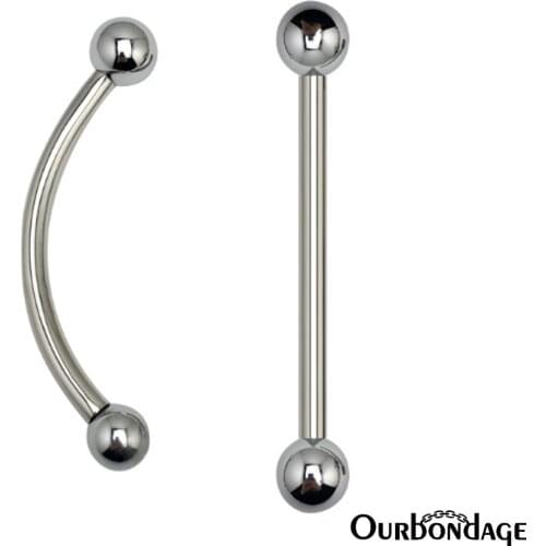 Ourbondage 2 Types Stainless Steel Double Ball Head Anal Plug Butt Plug For Men Women Prostate Massage Adult Sex Toys