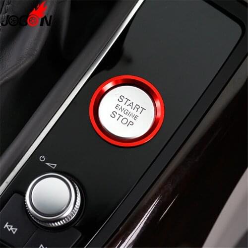 Car Push Start Stop Engine Button Ring Cover Trim Sticker For Audi A4 A5 B9 2017 2018 A6 A7 C7 2011-2017 Q5 8R 2009 -2017