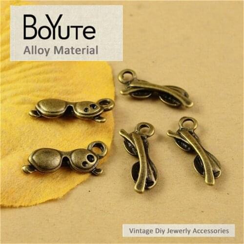 BoYuTe (100 Pieces/Lot) 17*6MM Vintage Style Antique Bronze Plated Metal Sun Glasses Charms for Jewelry Making Diy Accessories