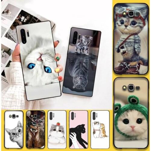 Cute Cat Painted Phone Case For Samsung Galaxy Note20 ultra 7 8 9 10 Plus lite J7 J8 Plus 2018 Prime