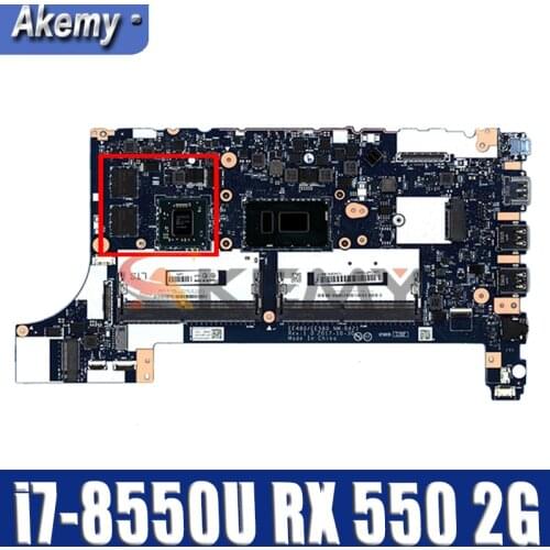 For Lenovo ThinkPad E480 E580 Laptop Motherboard CPU i7-8550U GPU RX 550 2G DDR4 01LW201 EE480 EE580 NM-B421