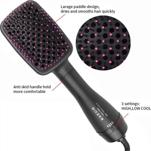 Travel Blow Dryer Comb Hair Dryer Brush Electric Hot Air Comb Womens Hair Brush Professional Hairdryer Hairbrush