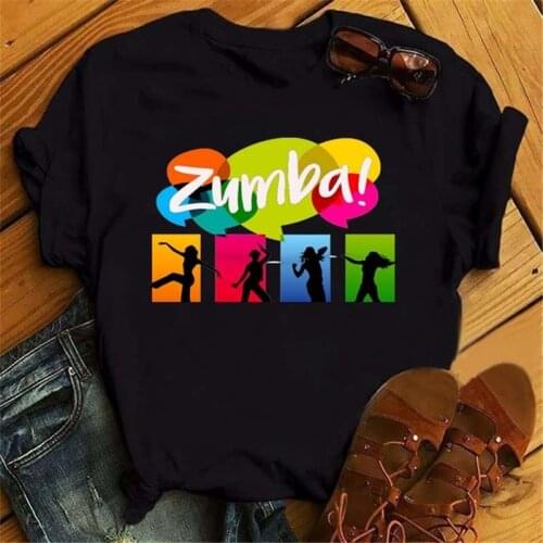 Vogue Love Zumba Dance Print Black T Shirt Women Clothes Funny Graphic Printed Tshirt Femme Harajuku Shirt Hip Hop T-shirts