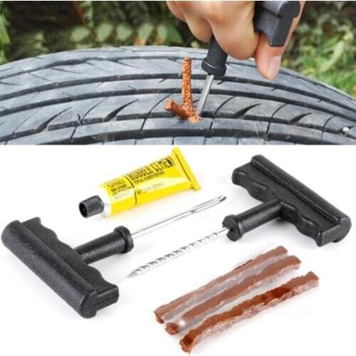 Car Tire Repair Tool Tire Repair Kit Studding Tool Set Auto Bike Tire Repair Puncture Plug Garage Car Accessories