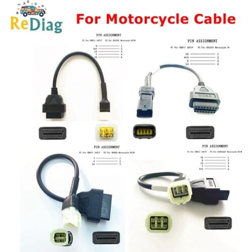 For Motorcycle obd2 Cable Connector For SUZUKI/DUCATI for Delphi For YAMAHA 3pin 4pin For Kawasaki/HONDA 6pin OBD 2 Extension