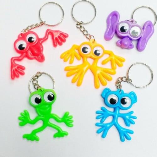 50X Key Ring with Moving eye Monster Figure Decoration Boy Favour Pinata School Bag Party Favor Gift Novelty Birthday Prize Gag