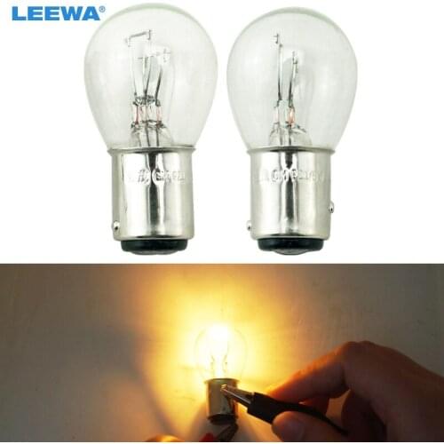 LEEWA 50pcs 24V BAY15D 1157 P21/5W S25 Car Clear Glass Lamp Brake Tail Bulb Truck Bus Indicator Halogen Lamp #CA1227