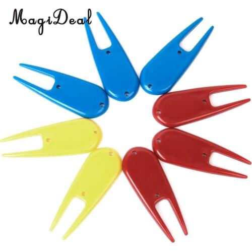 MagiDeal Professional 8Pc Plastic Portable Golf Accessory Divot Tool Solid Color Outdoor Sport Training Aid for Golf Player Gift
