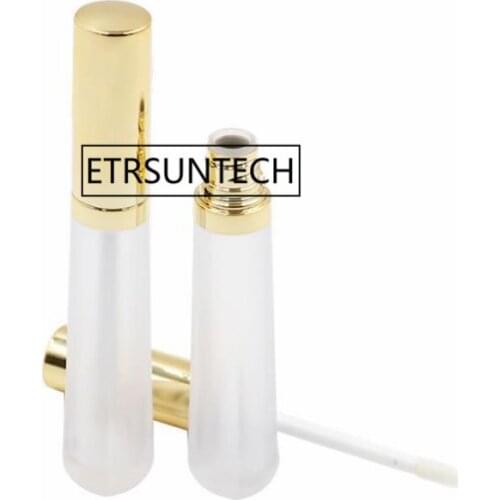 Frosted Clear Lip gloss tube Empty 5ML Lip gloss tubes empty cosmetic container tube with matte gold cap F20171979