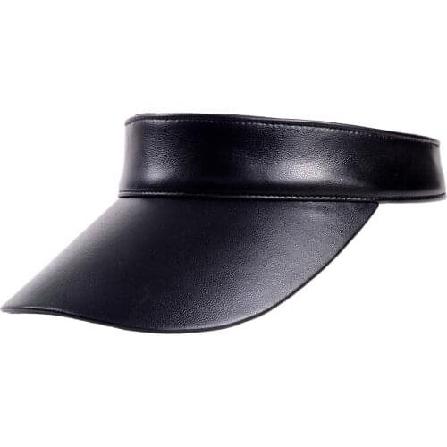 Mens Womens Real Leather Adjustable Sport Headband Classic Sun Sports Visor Hat Running Caps Tennis Beach Hat Outdoor Sports Hat