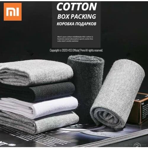 Xiaomi 10Pairs/lot Men Socks Solid Color Cotton Classical Businness Casual Socks Soft Breathable Summer Winter For Man Boys Gift
