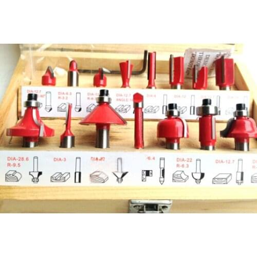 New 15pc Round Over Router Bit Woodworking Drill Tool 1/4-Inch(6.35mm) Router Bits Set