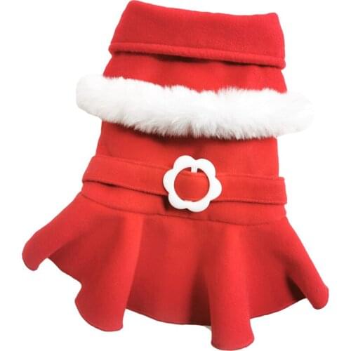 New Year Dog Clothes Winter Dog Dress Christmas Pet Outfit Yorkshire Chihuahua Puppy Costume Poodle Pomeranian Schnauzer Dresses