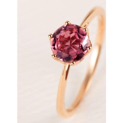 UFOORO wedding ring Finger Beautiful Jewelry Romantic Pomegranate red zircon Ring For girl gift
