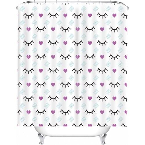 Creative Eyelash Design 3D Curtains Waterproof Polyester Modern Brief Fashion Bathroom Curtains Waterproof Shower Curtains