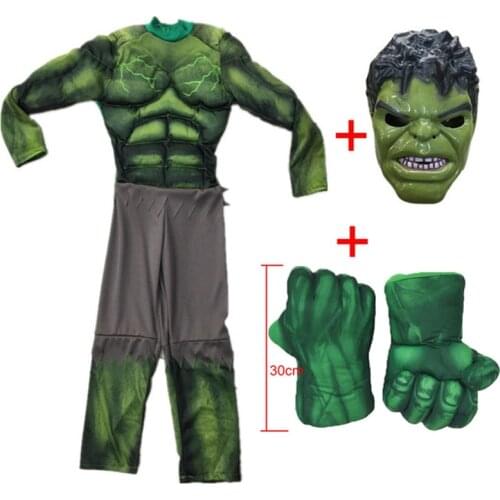 Cosplay Costumes muscle Clothes Captain American Hulk smash hand plush man gloves running toys childrens party Halloween gifts
