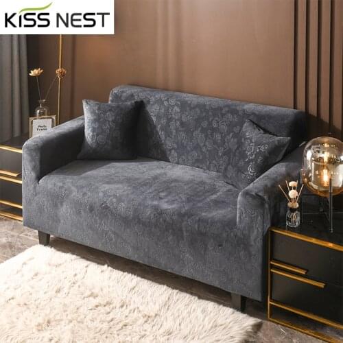 Crystal Velvet Embossing Sofa Cover Luxury High-end Elastic Chaise Longue Living Room Corner Couch L Shaped 1 2 3 4 Seater