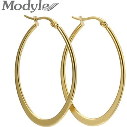 Modyel New Women Big Earings Brand Fashion Jewelry Stainless Steel Gold Earrings Girl Christmas Gifts