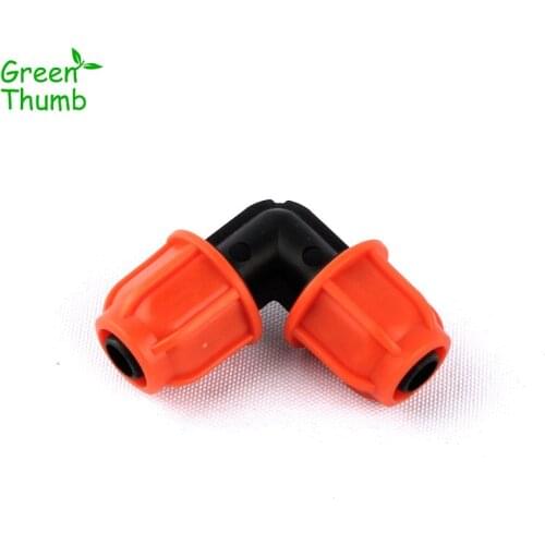 40pcs Green Thumb Orange 8/11mm Garden Hose Equal Elbow Thread Lock 90 Degree Hose Elbow for Garden Irrigation System Couplings