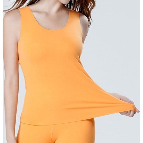 Thermal Underwear Warm Body Tops Vest Women Sleeveless Slim Seamless O Neck Autumn Winter Solid Warm Solid Thermal Underwear