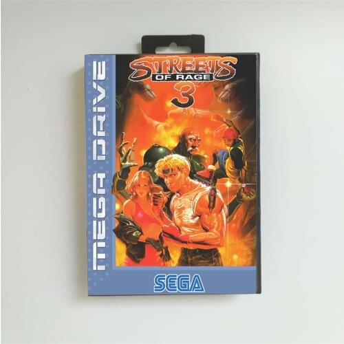 Streets of Rage 3 - EUR Cover With Box 16 Bit MD Game Card for Megadrive Genesis Video Game Console
