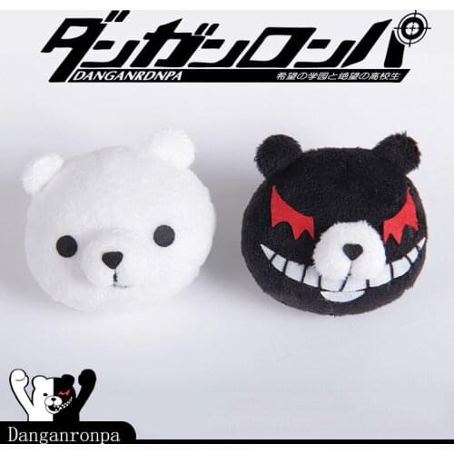 Anime Danganronpa Hair Clip Plush Props Enoshima Junko Monokuma Bear Girl Kawaii Cosplay Headwear Cute Hair Accessories Gift