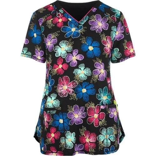 Women 2021 Summer Fashion Floral Printed V-Neck T-Shirt Plus Size Short Sleeve Casual Loose Ladies Tops S-5XL Y2k Aesthetic