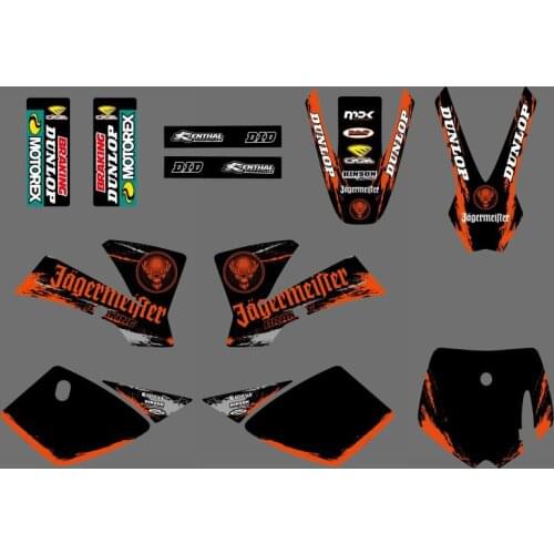 0537 (black&orange)NEW GRAPHICS DECALS FOR KTM 50 SX 2002 2003 2004 2005 2006 2007 2008