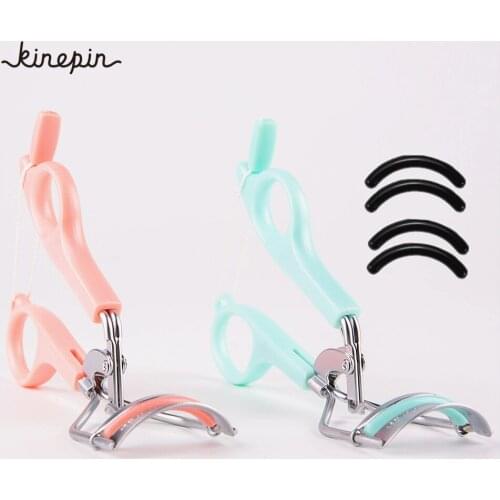 1Pc Big size Eyelash Curler Handle Eye Curling Eyelashes Eye Lashes Curler Clip Beauty Makeup Tools With 4Pcs Refill Rubber Pads