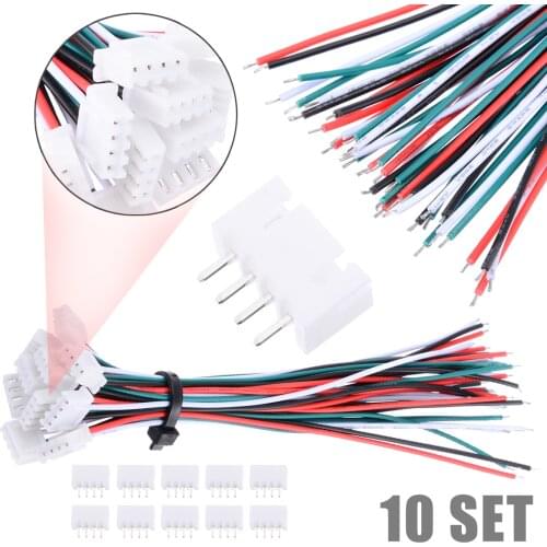 10 Set New 4 Pin Mini Micro JST XH 2.54mm 24AWG Connector Plug With Wires 150mm Household Electrical Products Accessories