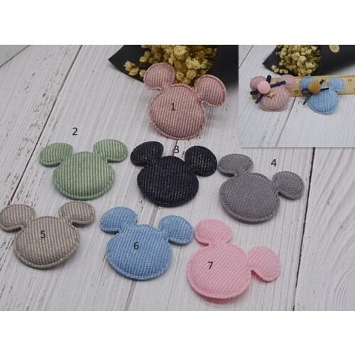30pcs 5.8*5.4cm Wave point mickey Padded Patches Appliques For Clothes Sewing Supplies DIY Hair Bow Decoration free shipping