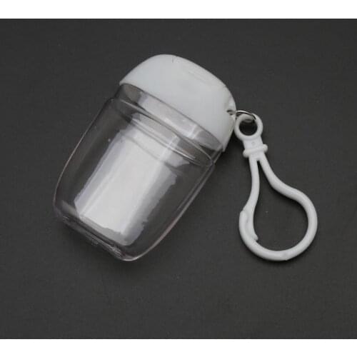 5Pcs 30ml Empty Hand Sanitizer Travel Small Size Holder Hook Keychain Carriers Flip Cap Reusable Portable Empty Bottles
