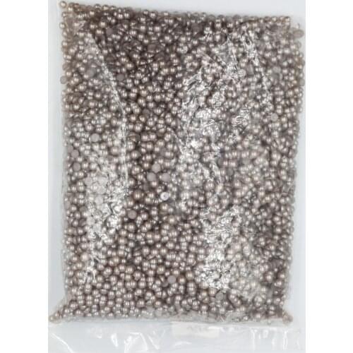 2mm~14mm All Size Lt.Coffee Color Flat back ABS round Half Pearl beads, imitation plastic half pearl beads