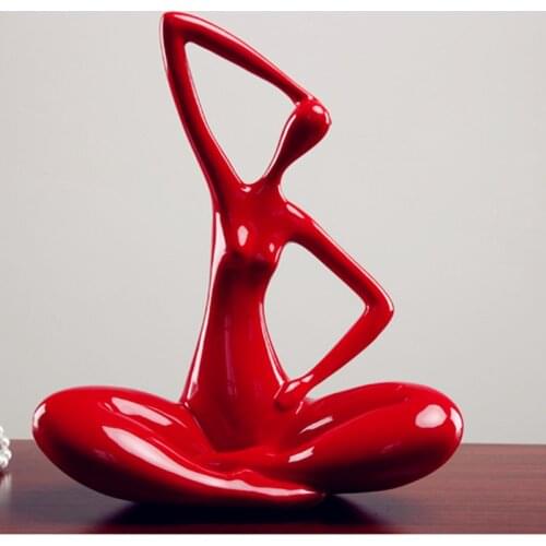 Abstract Room Decor Confusing Female Figurine Yoga Pose Portrait Art Sculpture Resin Art&Craft Home Decoration Accessories R499