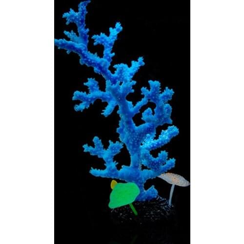 Aquarium Silicone Simulation Artificial Fish Reptile Tank Fake Coral Plant Underwater Aquatic Ornament Decoration Accessory