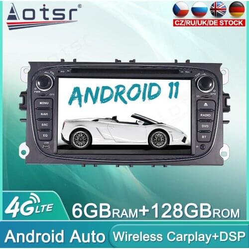 Android 11 128GB Car Radio DVD For FORD/Focus/S-MAX/Mondeo/C-MAX/Galaxy 2008-2012 GPS Navigation Auto Stereo Head Unit Carplay