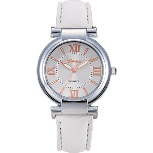 2020 Dropshipping Fashion Geneva Watch For Women Simple Analog Leather Quartz Wrist Watches Luxury Brand Dress Watch Clock часы