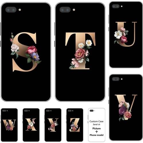 Flower 26 English Name Letters Custom Initial Case For ASUS Zenfone 4 Max ZC520KL 5.2" Soft Silicone Cover