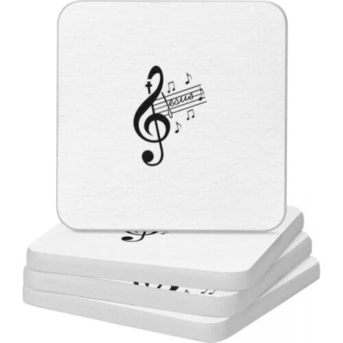 Jesus Is Music Diatomite Square Round Coaster Heat Insulation Cup Bonsai Mat Soap Toothbrush Pad Wholesale 10x10cm