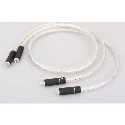 Hifi audio silver plated dual filter ring fever audio signal cable RCA to RCA audio cable